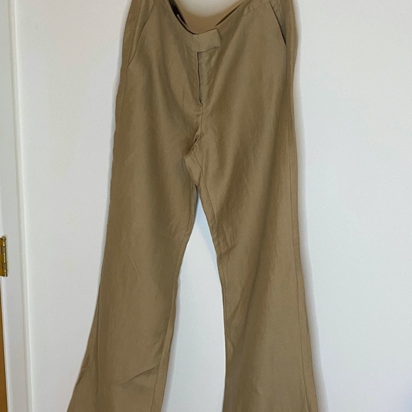 NWT Maggie Ward Natural Linen Pants - Picture 2 of 2